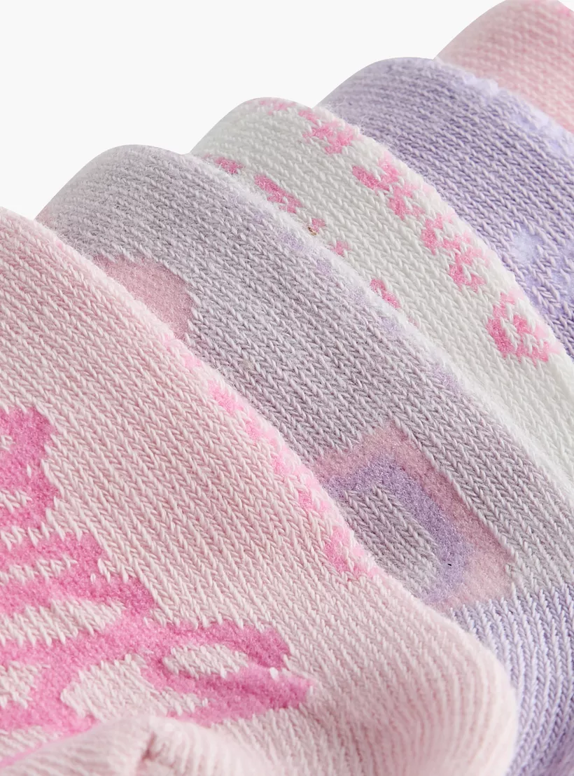 Barbie Print Ankle Length Socks - Set of 5-4