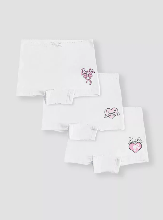 Barbie Print Briefs with Elasticated Waistband - Set of 3-1