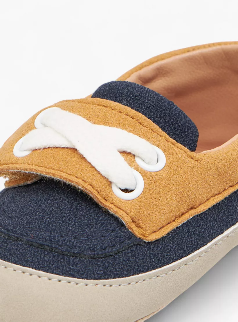 Barefeet Colourblock Booties with Hook and Loop Closure-3