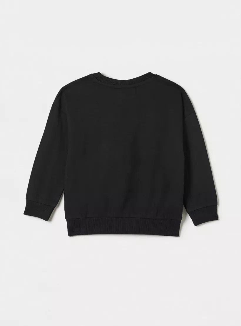 Batman Print Sweatshirt with Long Sleeves-2