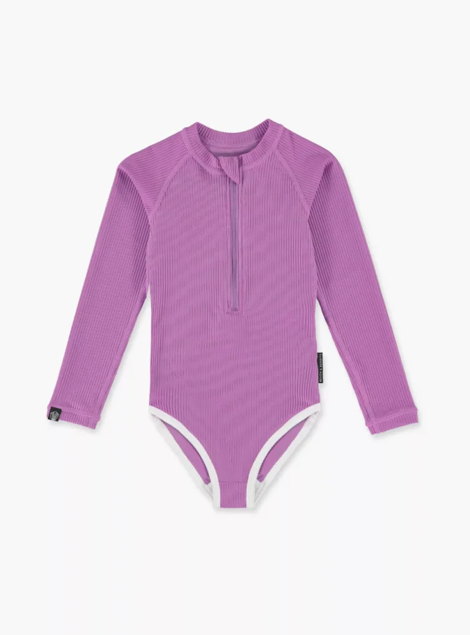 Beach & Bandits Orchid Ribbed Swimsuit-1