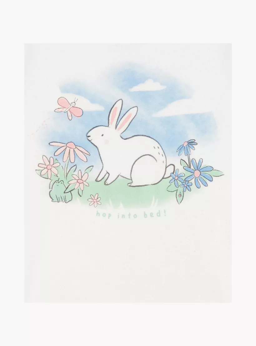 Carter's 2-Piece Bunny Printed Short Sleeves T-Shirts with 2-Piece Pyjama Set-2