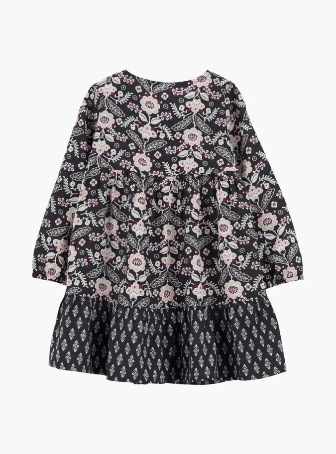 Carter's 2-Piece Floral Printed Long Sleeves Dress with Diaper Cover-2