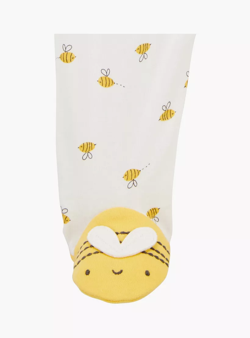 Carter's Bee Printed Long Sleeves Sleepsuit-3