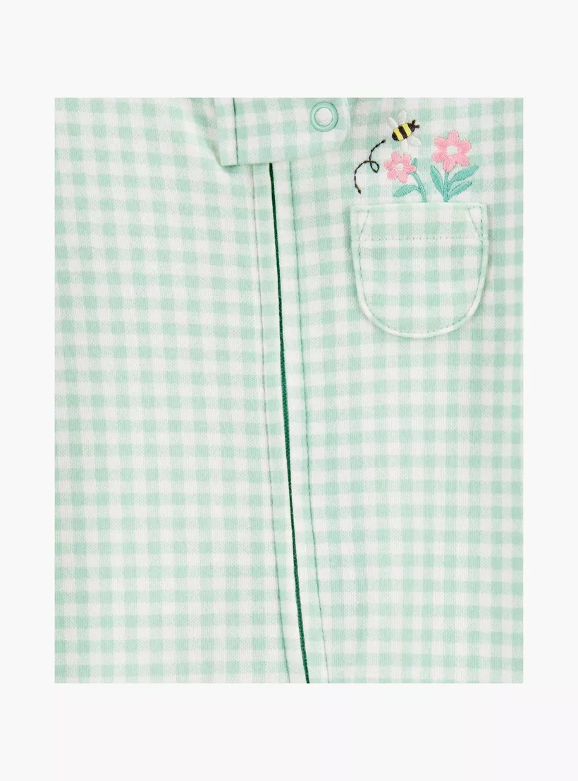 Carter's Checked Long Sleeves Sleepsuit-2
