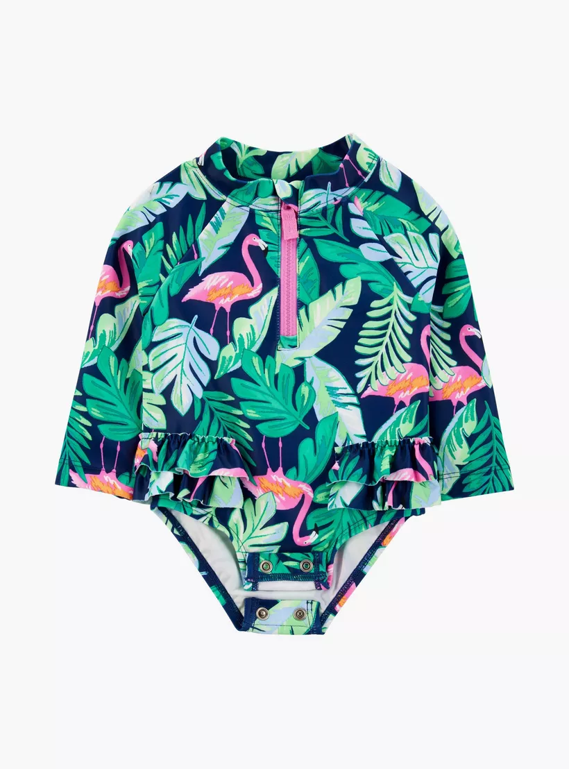 Carter's Flamingo Printed Long Sleeves Swimsuit-2