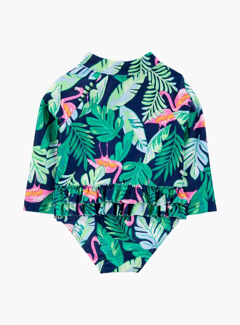 Carter's Flamingo Printed Long Sleeves Swimsuit-3