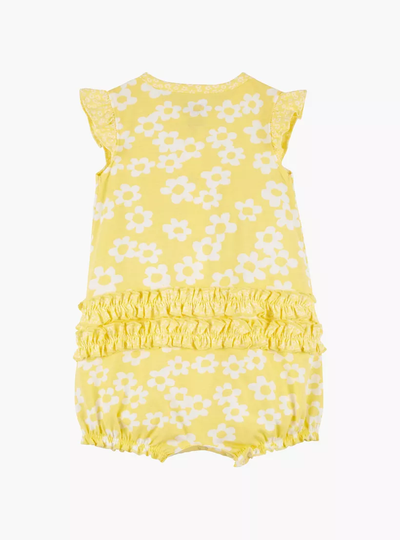 Carter's Floral Printed Cap Sleeves Romper-2