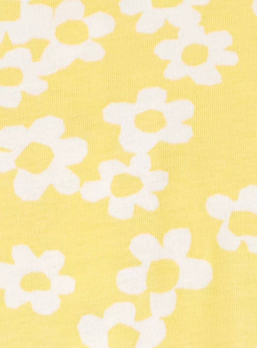 Carter's Floral Printed Cap Sleeves Romper-3