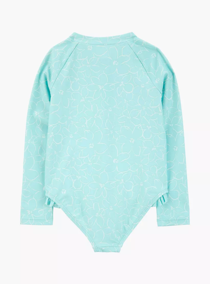 Carter's Floral Printed Long Sleeves Swimsuit-2