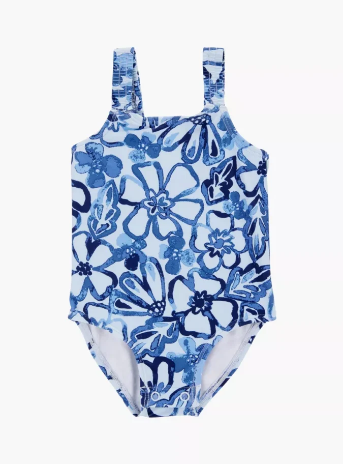 Carter's Floral Printed Sleeveless Swimsuit-1