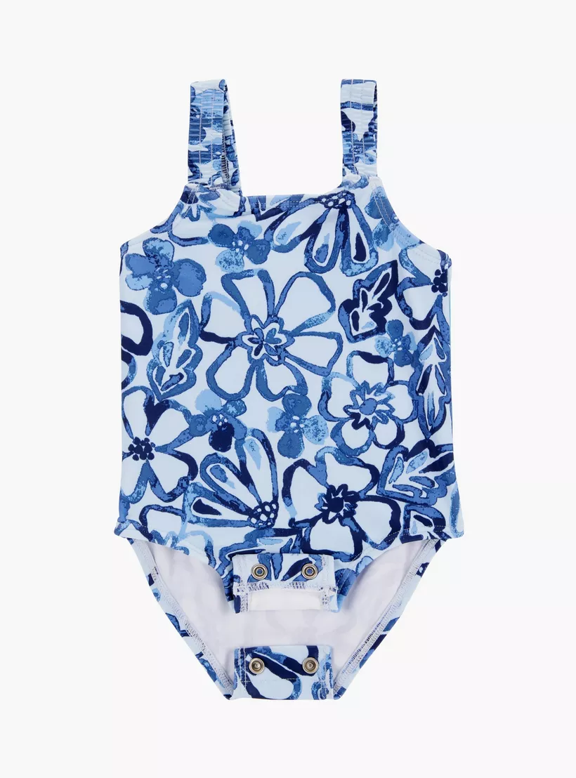 Carter's Floral Printed Sleeveless Swimsuit-2