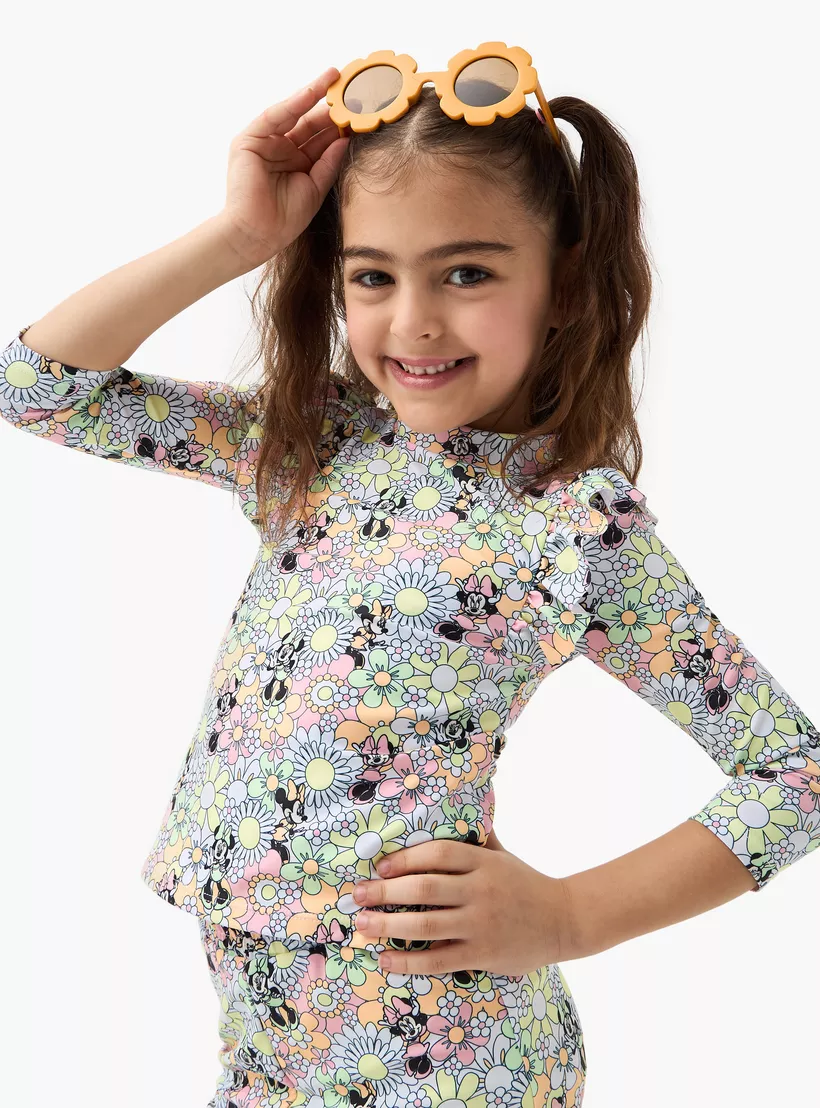 Disney All-Over Minnie Mouse Print Swim Top and Shorts Set-2