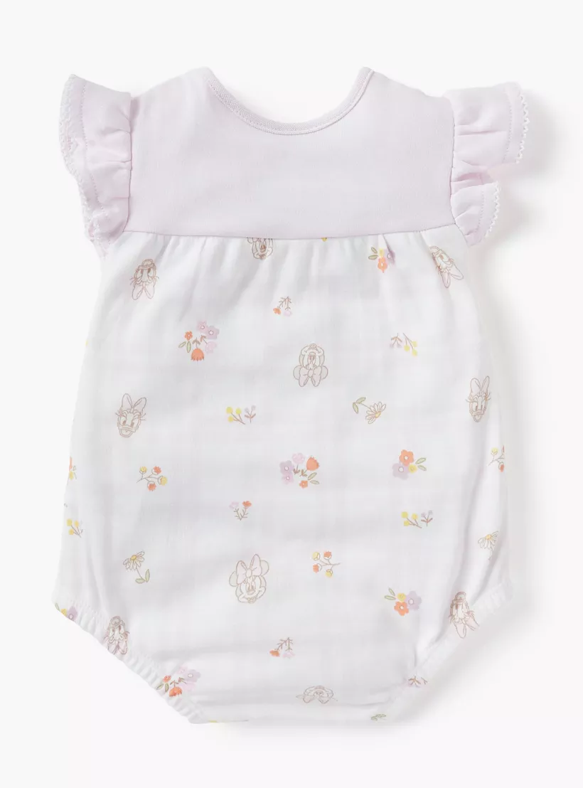 Disney Daisy Duck and Minnie Mouse Print Sleeveless Romper-2