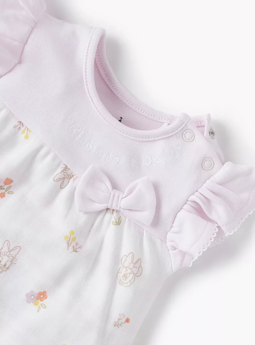 Disney Daisy Duck and Minnie Mouse Print Sleeveless Romper-3