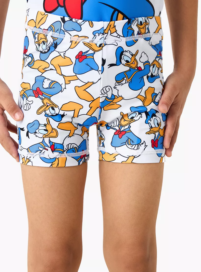 Disney Donald Duck Print Swim T-shirt and Shorts Set-2