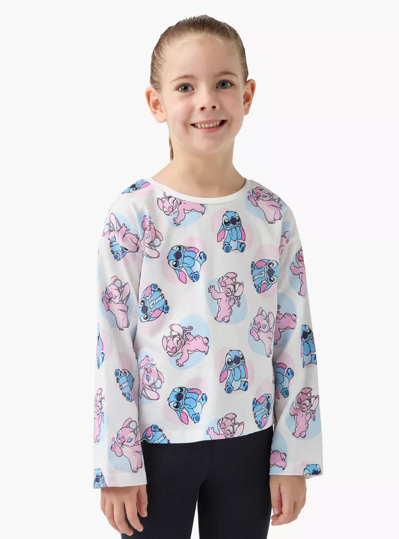 Disney Lilo and Stitch Print T-shirt with Long Sleeves - Set of 2-2