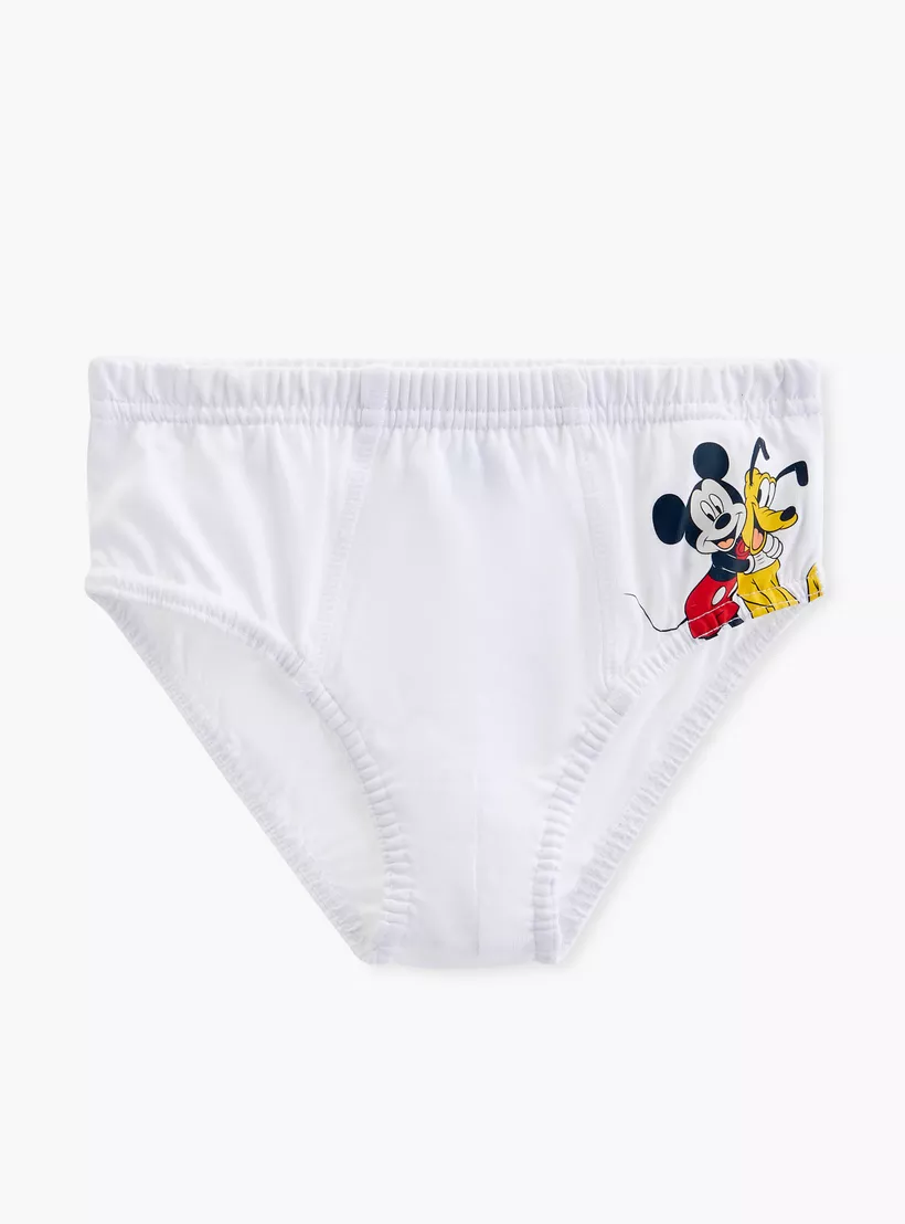 Disney Mickey Mouse Print Briefs with Elasticated Waistband - Set of 3-3