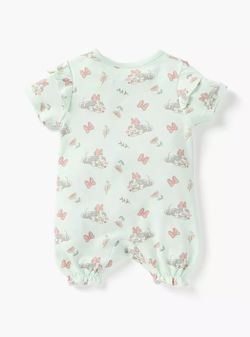 Disney Minnie Mouse Print Romper with Short Sleeves-2