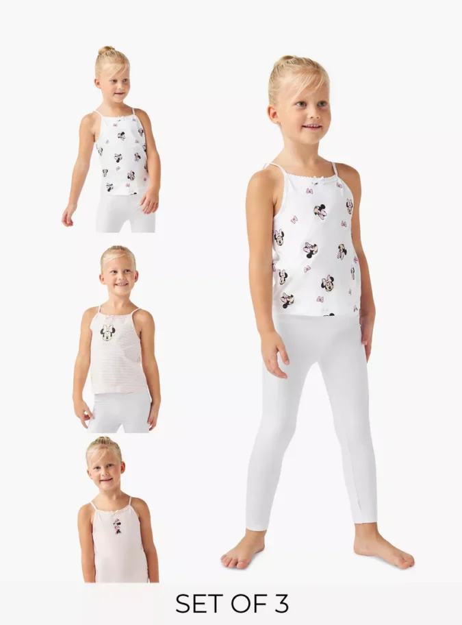 Disney Minnie Mouse Print Vest with Bow Accent - Set of 3-1