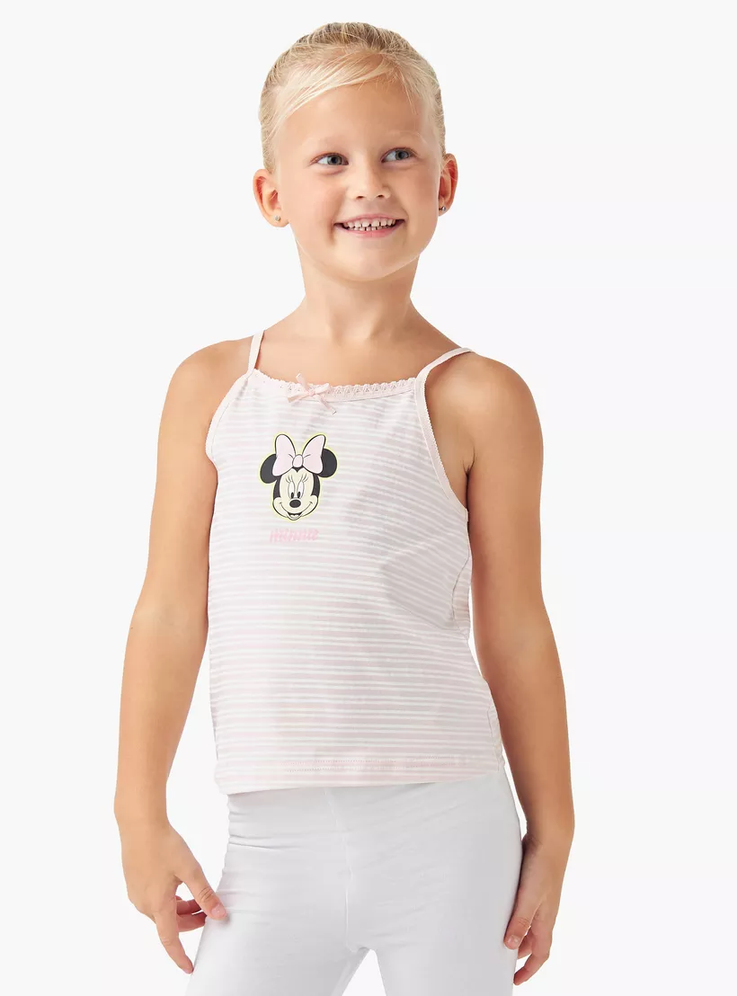 Disney Minnie Mouse Print Vest with Bow Accent - Set of 3-3