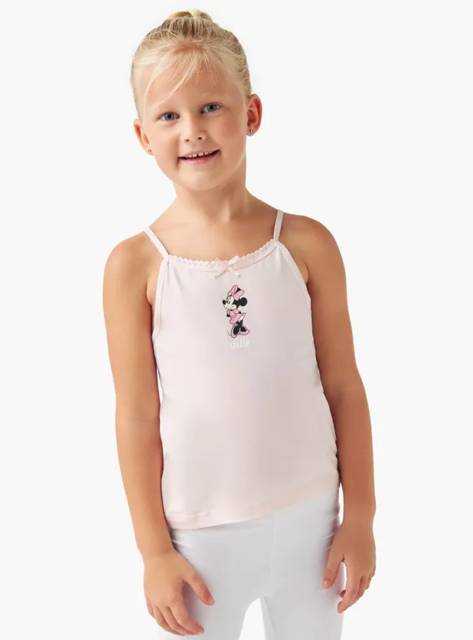 Disney Minnie Mouse Print Vest with Bow Accent - Set of 3-4