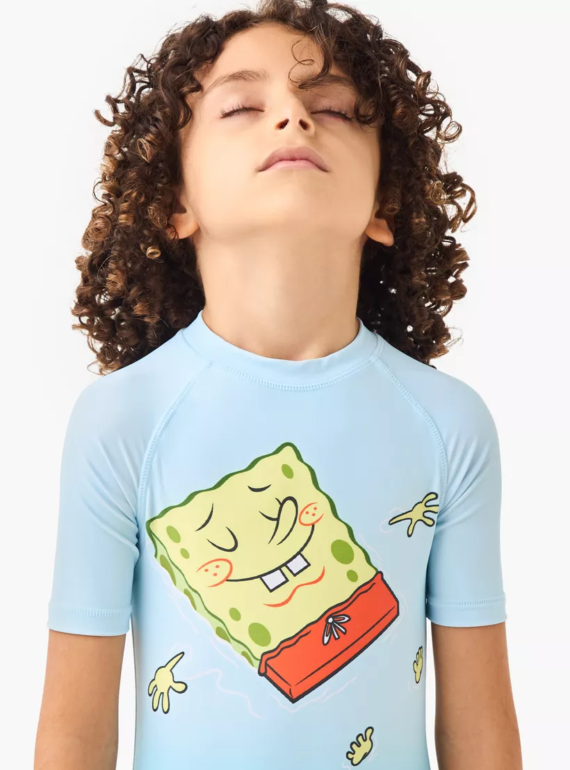 Disney NICKELODEON Print Swimsuit with Raglan Sleeves and Zip Closure4