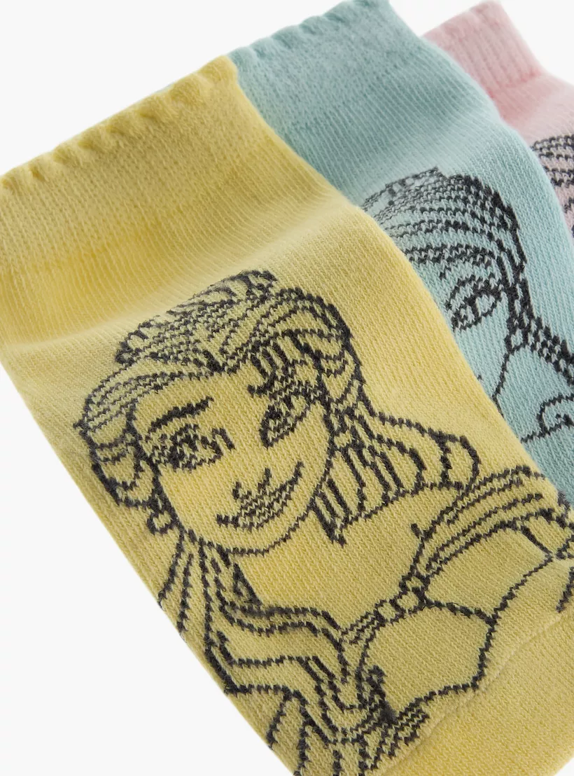Disney Printed Ankle Length Socks - Set of 3-4