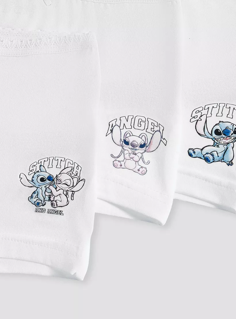 Disney Stitch and Angel Print Briefs - Set of 3-4