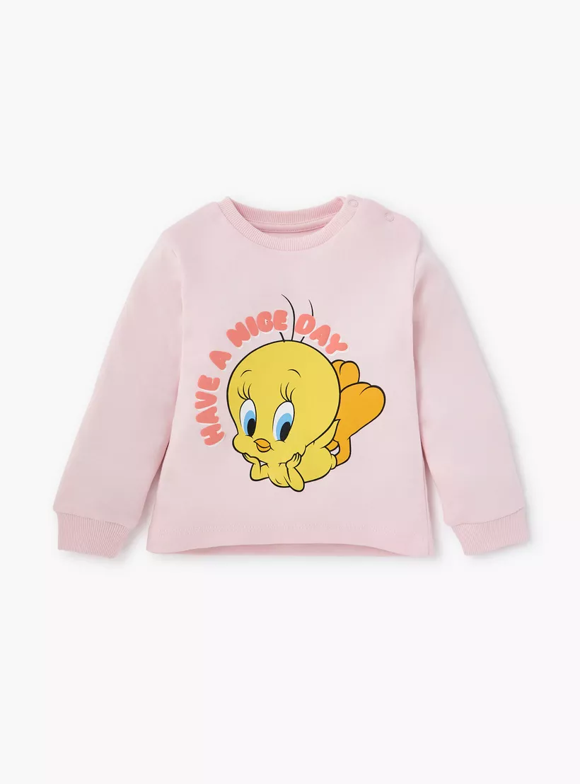 Disney Tweety Print T-shirt and Pyjama Set-2