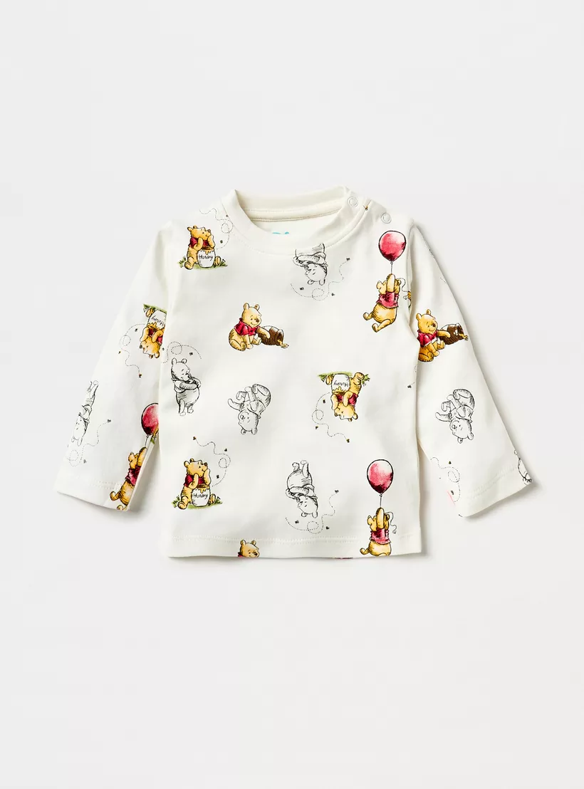 Disney Winnie The Pooh Print T-shirt and Dungaree Set-2