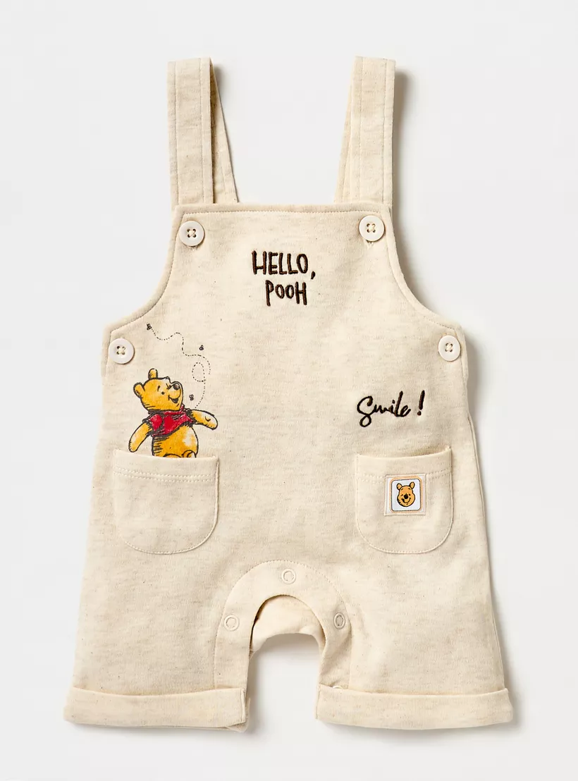 Disney Winnie The Pooh Print T-shirt and Dungaree Set-3