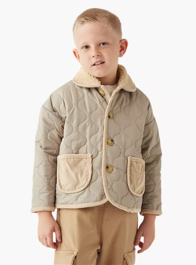 Eligo Quilted Heavy Jacket with Collar and Pockets-1