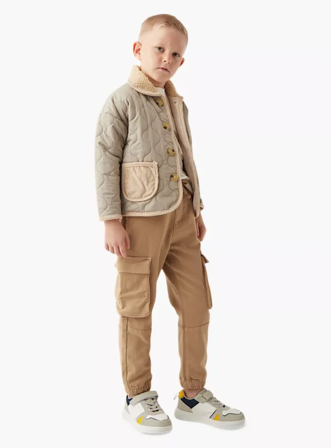 Eligo Quilted Heavy Jacket with Collar and Pockets-2