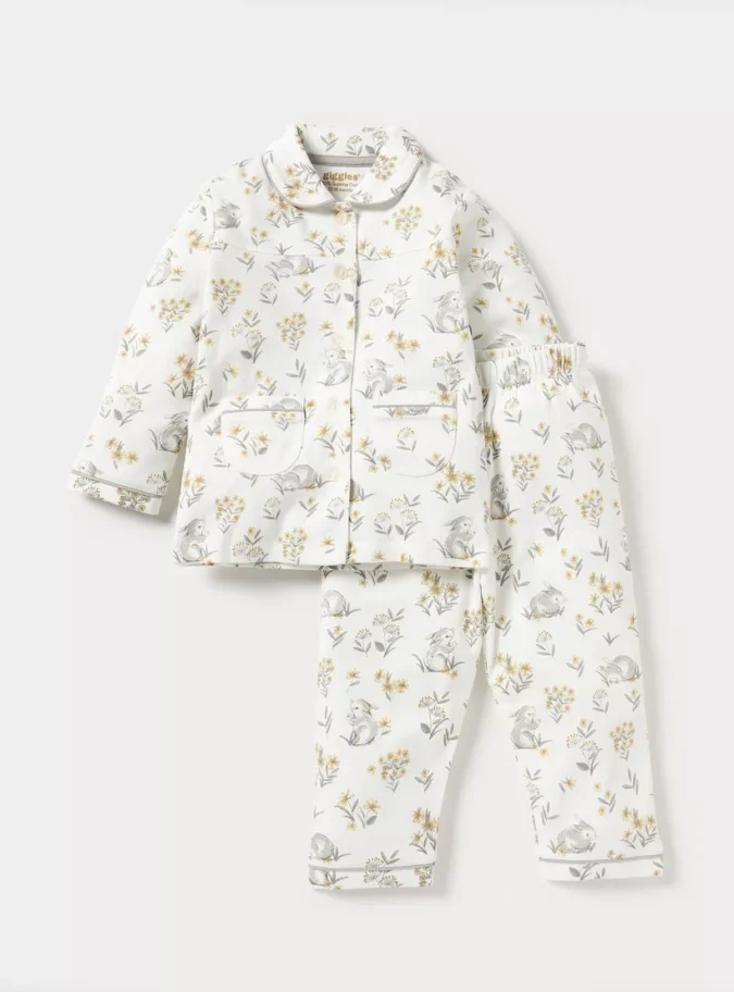 Giggles All-Over Bunny Print Shirt and Elasticated Pyjama Set-1