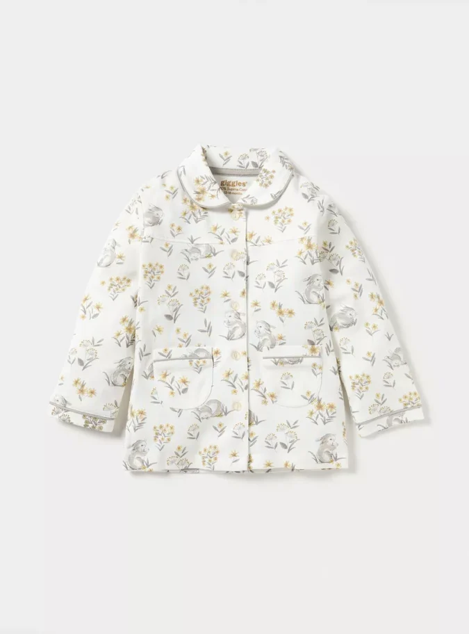Giggles All-Over Bunny Print Shirt and Elasticated Pyjama Set-2