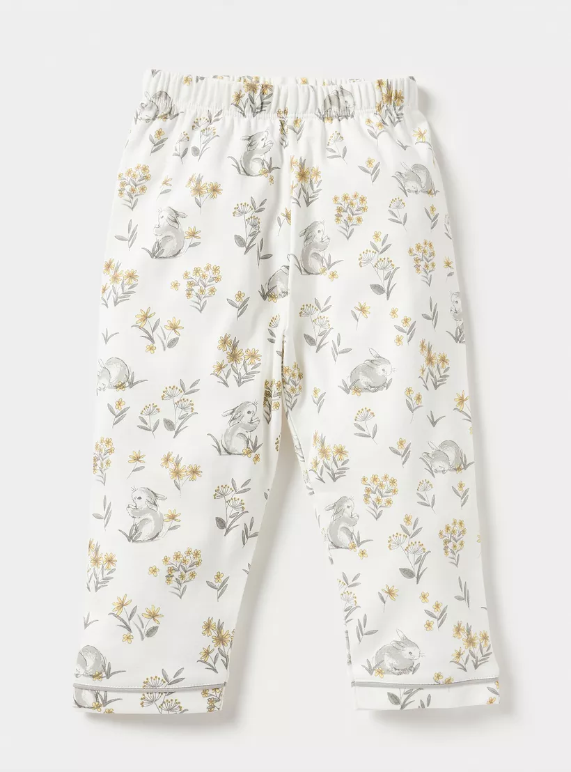 Giggles All-Over Bunny Print Shirt and Elasticated Pyjama Set-3