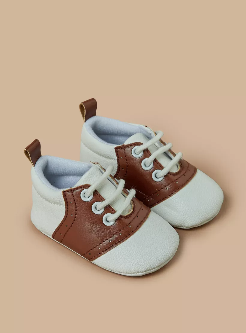 Giggles Colourblock Booties with Lace-Up Closure-2