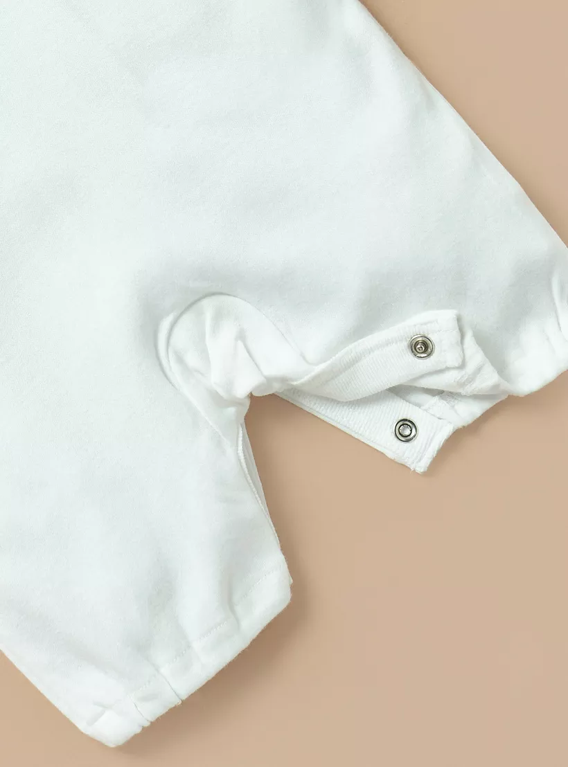 Giggles Colourblock Romper with Button Closure-4
