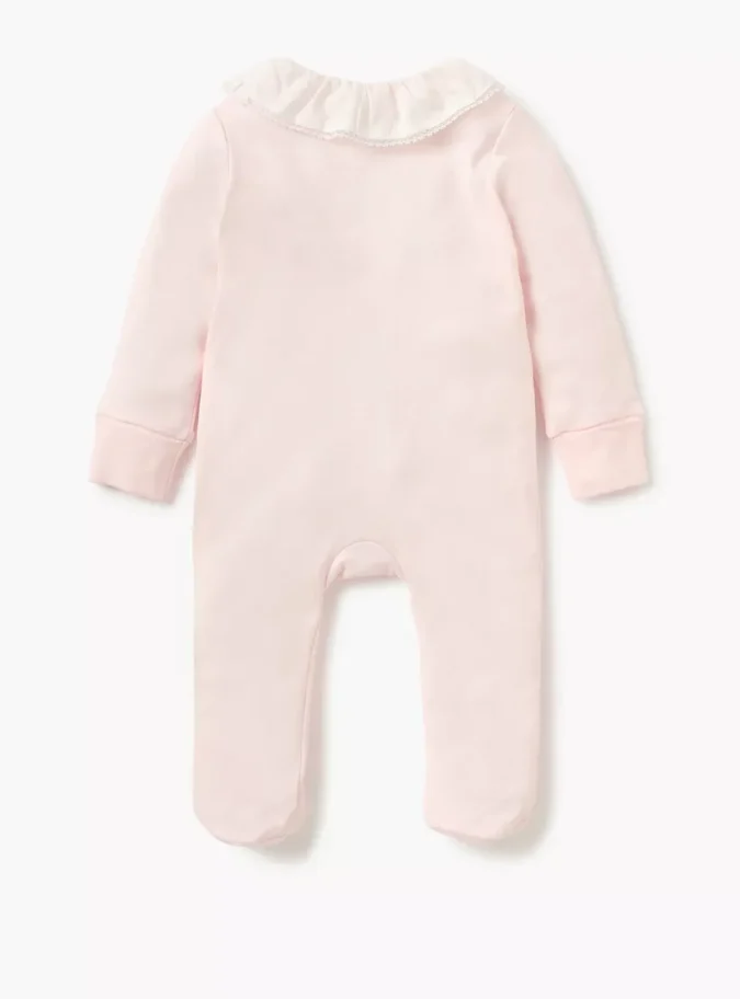 Giggles Embroidered Closed Feet Sleepsuit with Button Closure-2