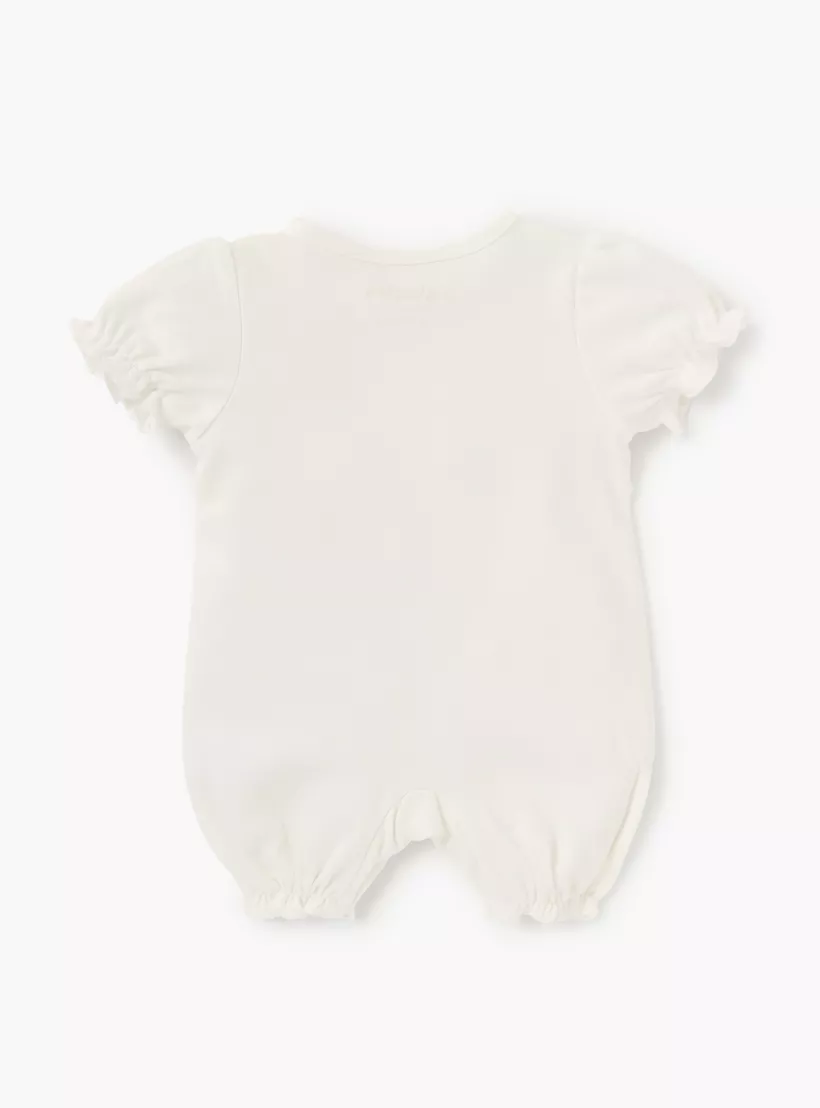 Giggles Lace Detail Romper with Round Neck and Short Sleeves-2