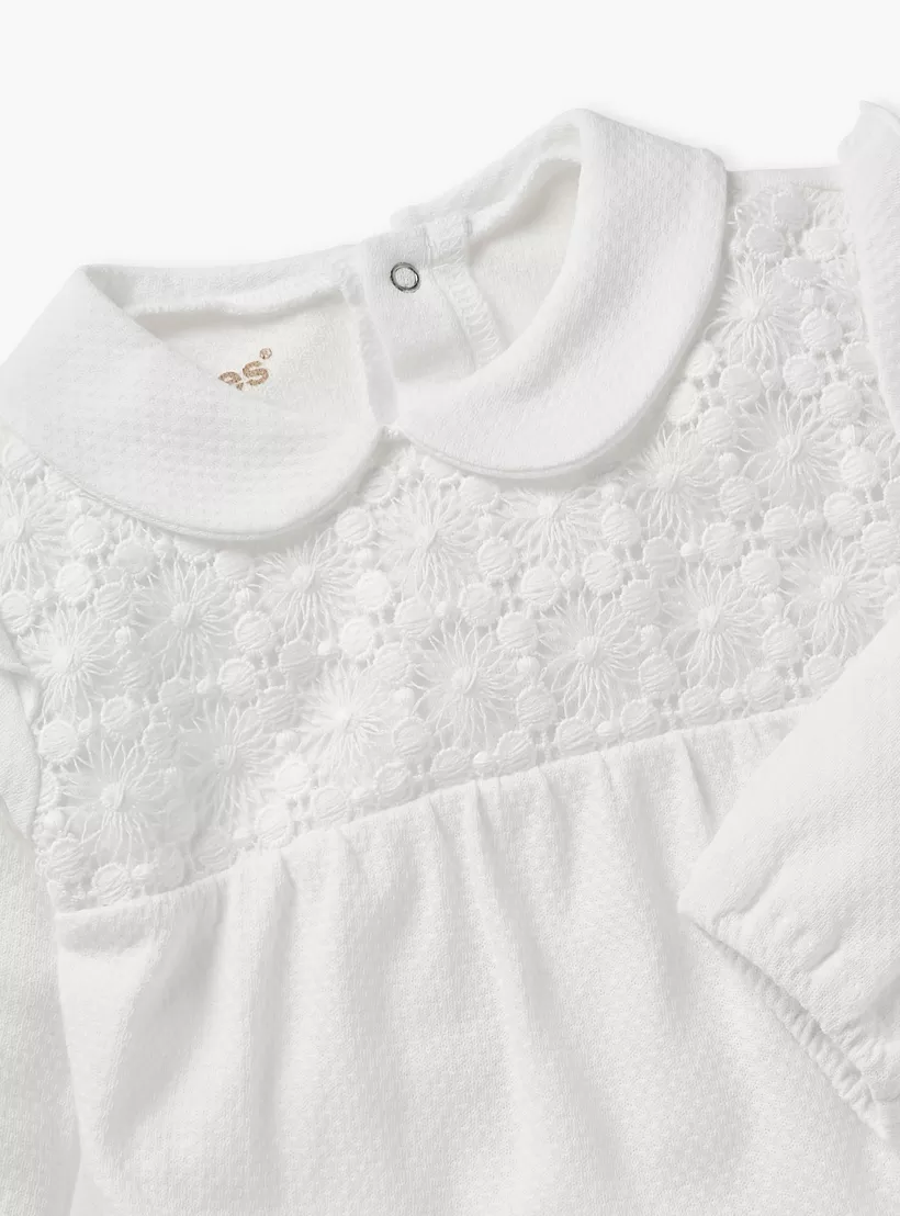 Giggles Lace Detail Top and Pyjamas Set-4
