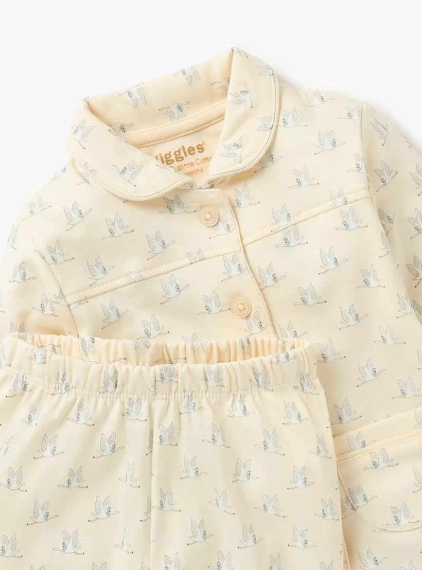Giggles Printed Shirt and Pyjama Set-4