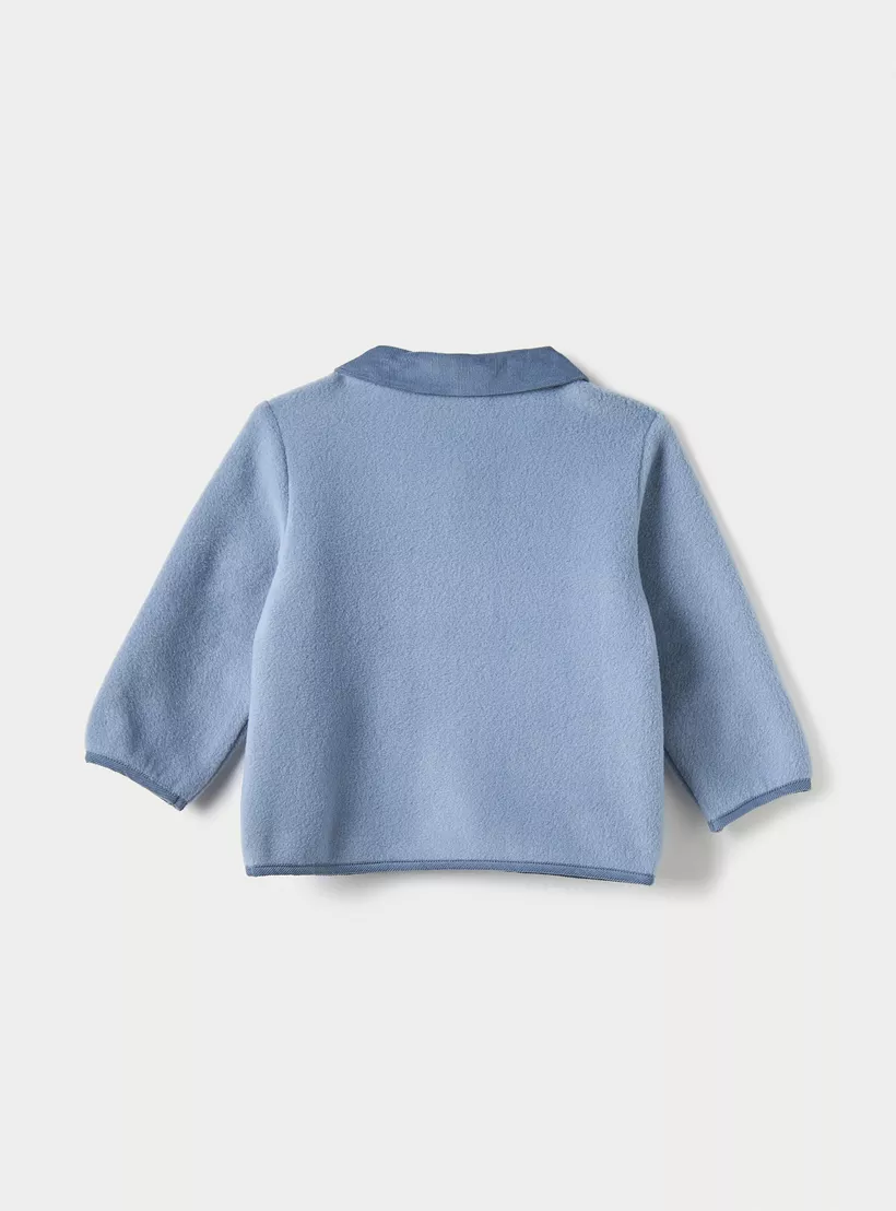 Giggles Solid Shacket with Long Sleeves and Pocket-2