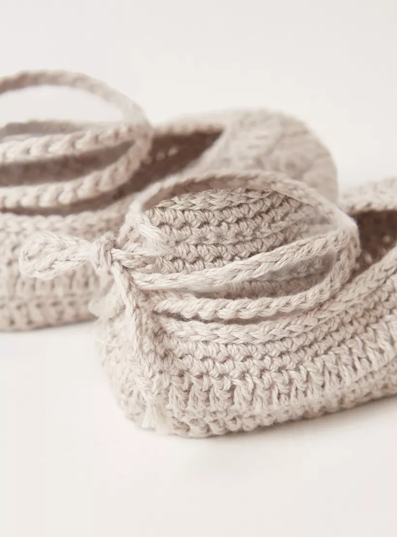 Giggles Textured Booties with Tie-Ups-4
