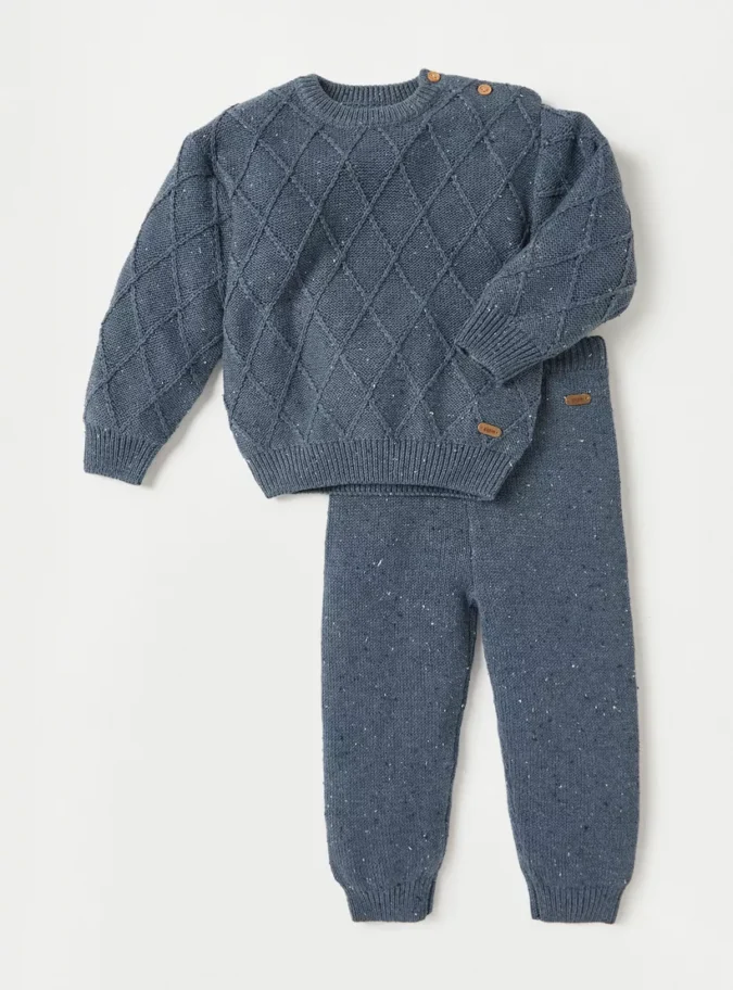 Giggles Textured Sweatshirt and Jog Set-1