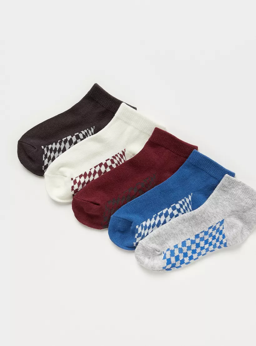 Gloo Checked Ankle Length Socks - Set of 5-2