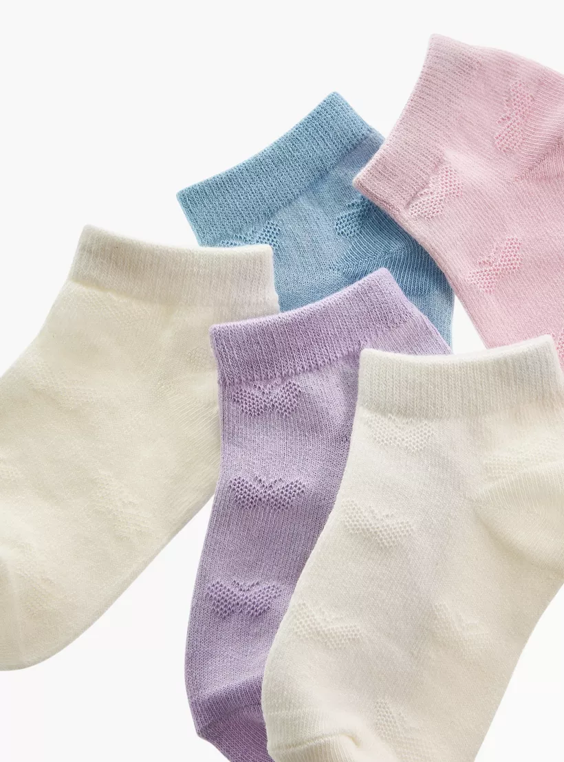 Gloo Textured Ankle Length Socks - Set of 5-3
