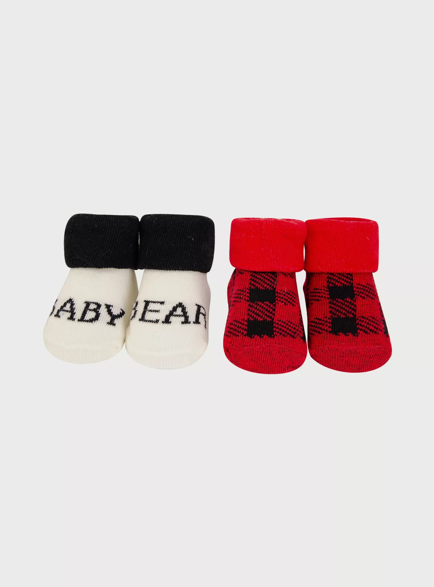 Hudson Baby Bib & Socks Set 5-Piece Baby Bear Plaid-4