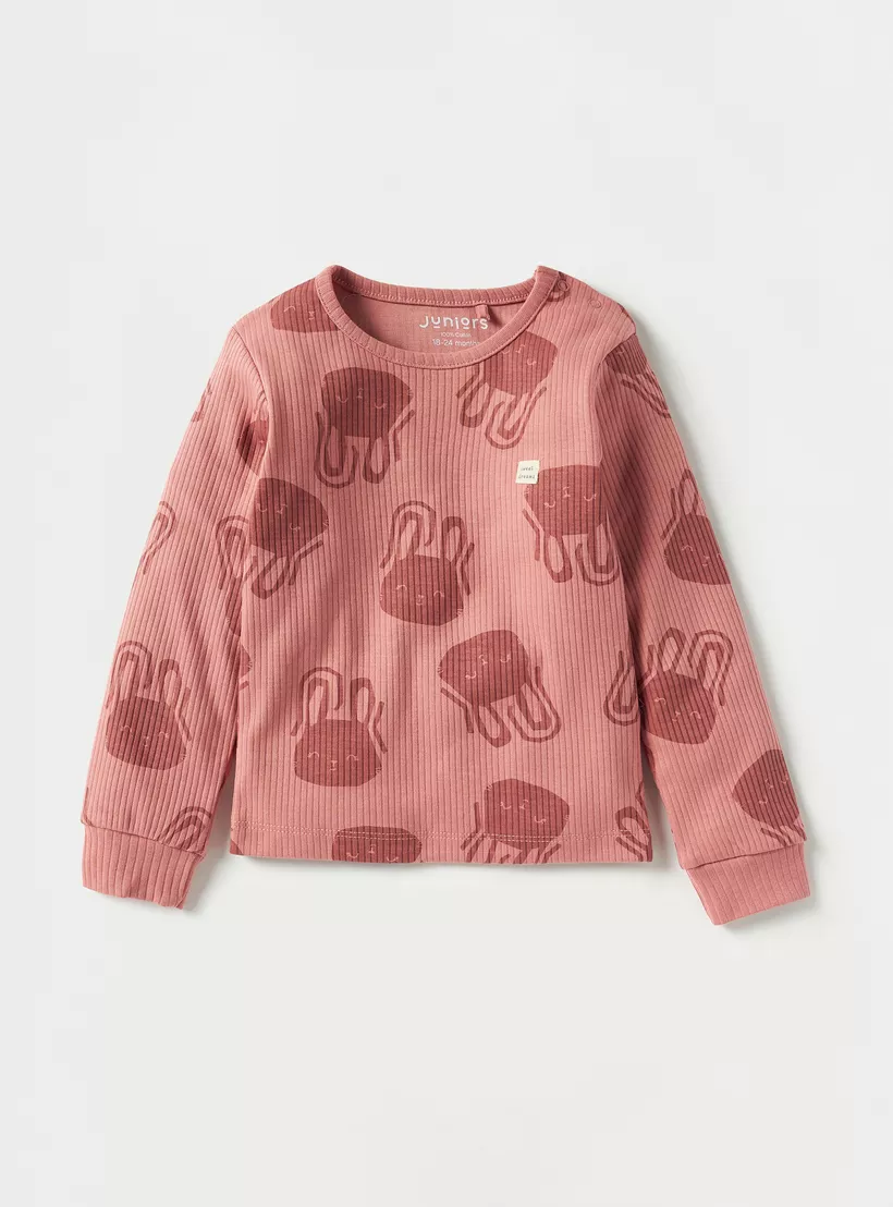 Juniors All-Over Bunny Print T-shirt and Pyjama Set-2